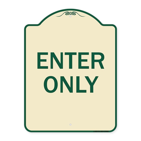 Signmission Parking Lot Enter Only Heavy-Gauge Aluminum Architectural Sign, 24" x 18", TG-1824-23428 A-DES-TG-1824-23428 - main